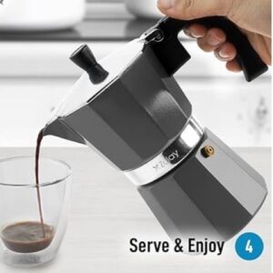 Zulay Classic Italian Style 6 Espresso Cup Moka Pot, Stovetop Espresso Maker